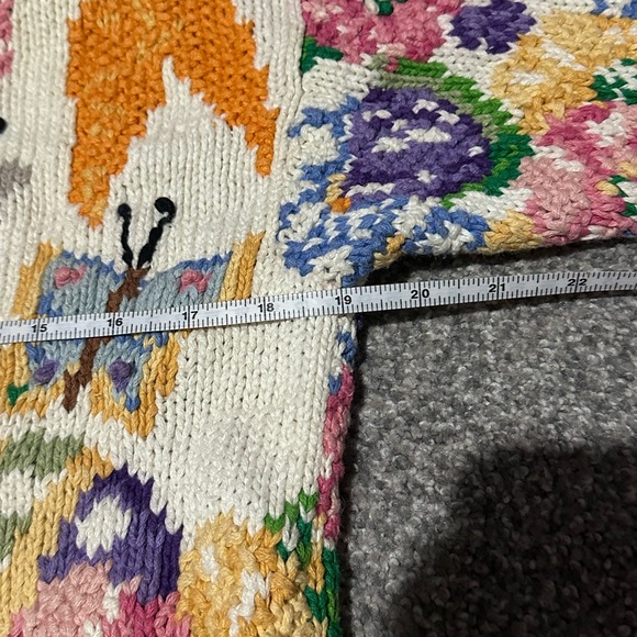 Susan Bristol Floral and Bunny Sweater size S Vintage 1994 - Picture 9 of 13